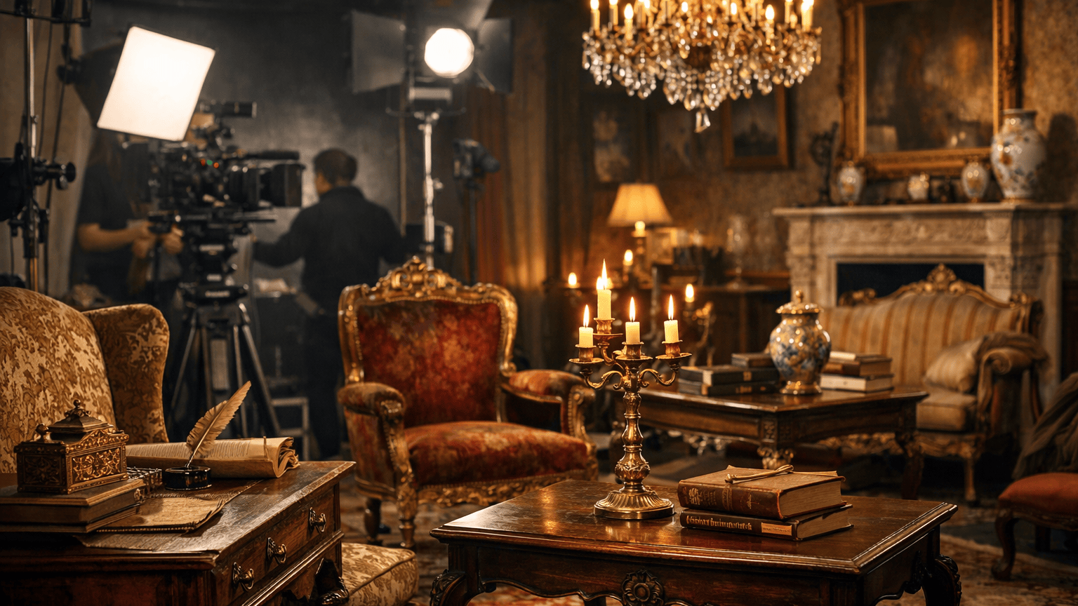 Historical Film Set With Antique Decor