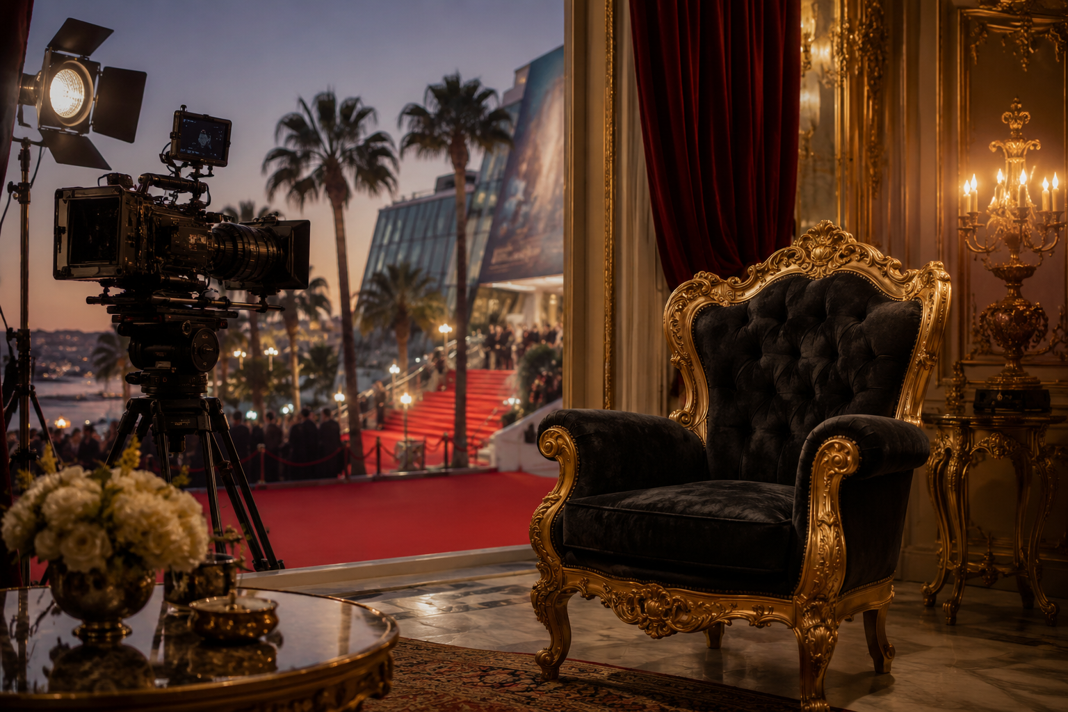 Cannes Baroque Revival Using Baroque Style Armchairs In Modern Film Sets